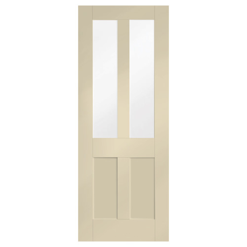 XL Joinery Malton Shaker Painted Chantilly 2-Panels 2-Lites Internal Glazed Door