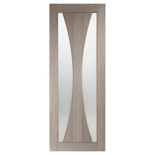 XL Joinery Verona Cappuccino Oak 1-Panel 2-Lites Internal Glazed Fire Door