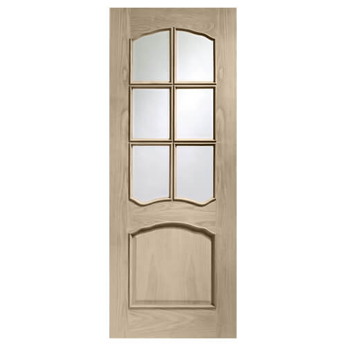 XL Joinery Riviera Crema Oak 1-Panel 6-Lites Internal Glazed Door