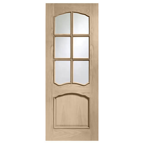 XL Joinery Riviera Latte Oak 1-Panel 6-Lites Internal Glazed Door