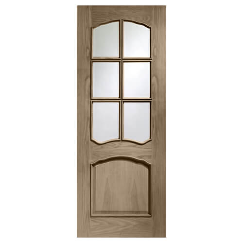 XL Joinery Riviera Cappuccino Oak 1-Panel 6-Lites Internal Glazed Door