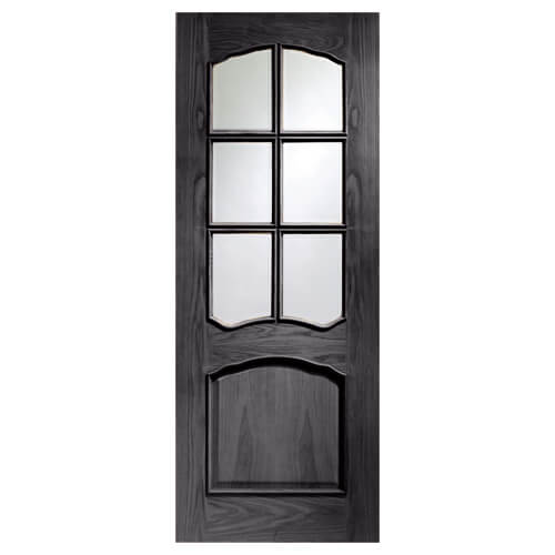 XL Joinery Riviera Americano Oak 1-Panel 6-Lites Internal Glazed Door