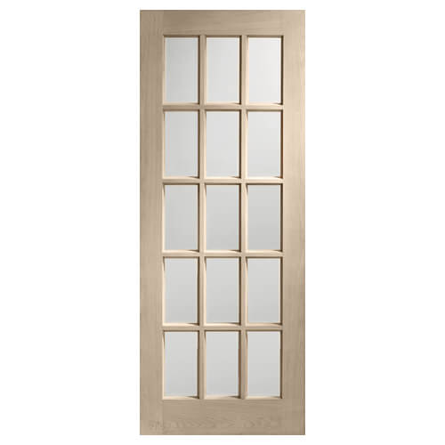 XL Joinery SA77 Crema Oak 15-Lites Internal Glazed Door