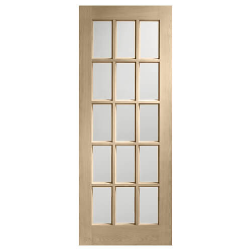 XL Joinery SA77 Latte Oak 15-Lites Internal Glazed Door