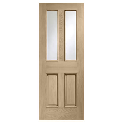 XL Joinery Malton Latte Oak 2-Panels 2-Lites Internal Glazed Door
