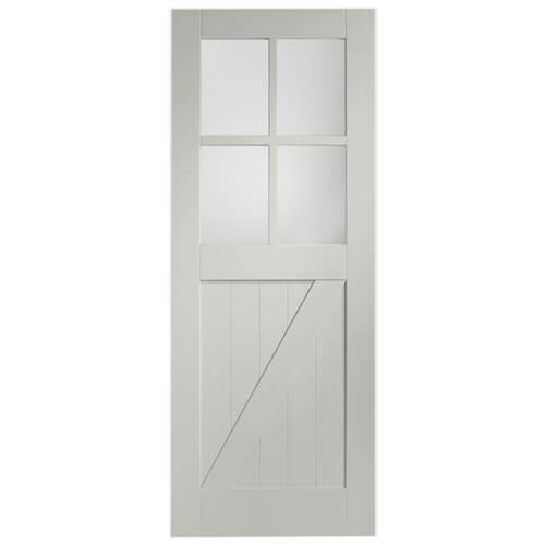 XL Joinery Cottage Painted Glacier White 1-Panel 4-Lites Internal Glazed Door