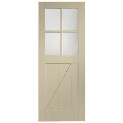 XL Joinery Cottage Painted Chantilly 1-Panel 4-Lites Internal Glazed Door
