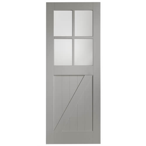 XL Joinery Cottage Painted Storm 1-Panel 4-Lites Internal Glazed Door