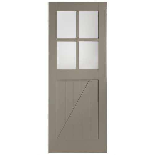 XL Joinery Cottage Painted Slate 1-Panel 4-Lites Internal Glazed Door
