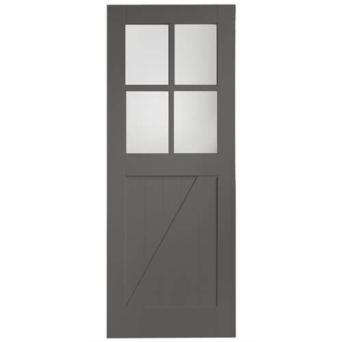 XL Joinery Cottage Painted Cinder 1-Panel 4-Lites Internal Glazed Door