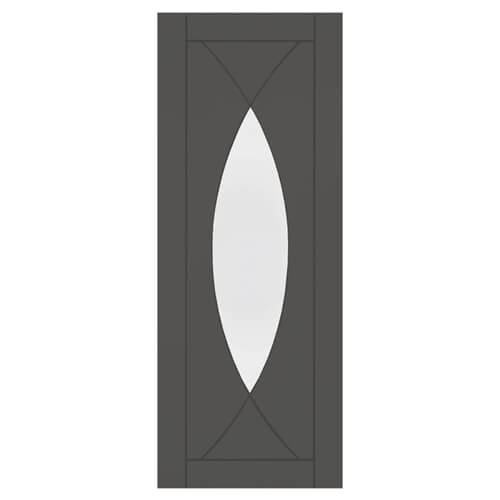 XL Joinery Pesaro Painted Cinder 4-Panels 1-Lite Internal Glazed Door