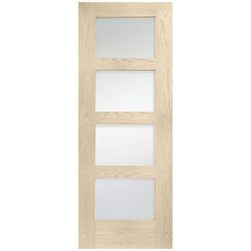 XL Joinery Severo Blanco Oak 4-Lites Internal Clear Glazed Door