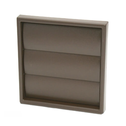 Manrose 100mm Wall Outlet With Brown Gravity Flaps Dual Fitting