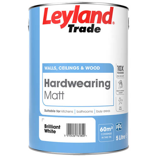Leyland Trade Hard Wearing Matt Paint Brilliant White