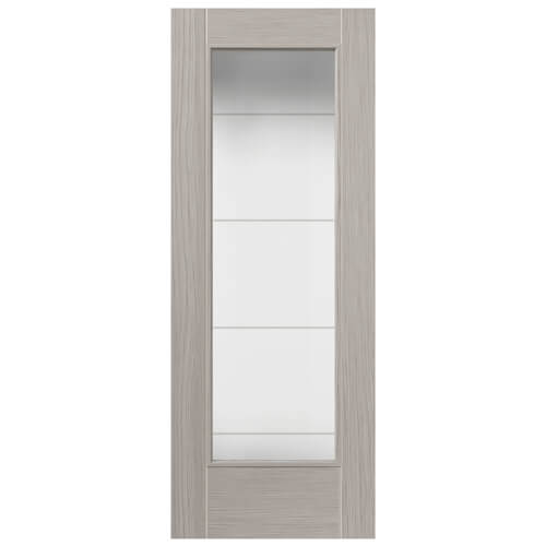 JB Kind Tigris Pre-Finished Light-Grey Laminate 1L Internal Glazed Door