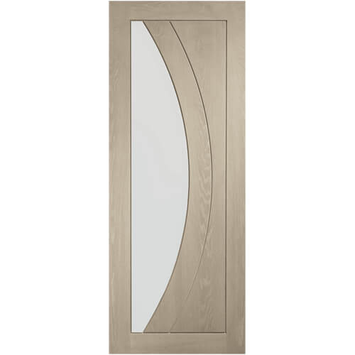 XL Joinery Salerno Crema Oak 2-Panels 1-Lite Internal Glazed Fire Door