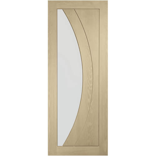 XL Joinery Salerno Latte Oak 2-Panels 1-Lite Internal Glazed Fire Door