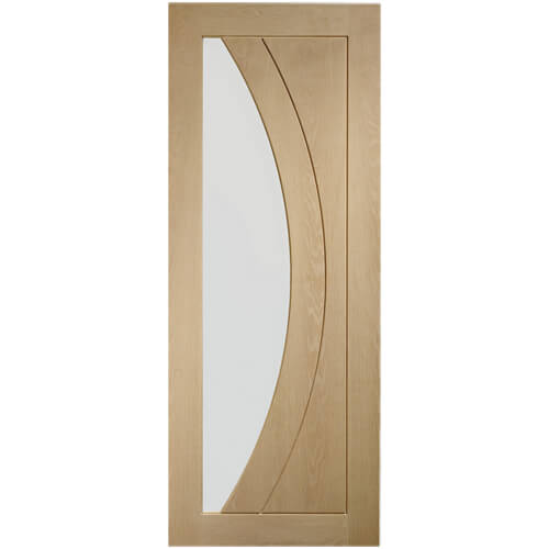 XL Joinery Salerno Clear Lacquer Oak 2-Panels 1-Lite Internal Glazed Fire Door