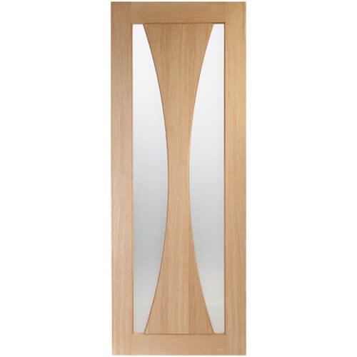 XL Joinery Verona Clear Lacquer Oak 1-Panel 2-Lites Internal Glazed Door