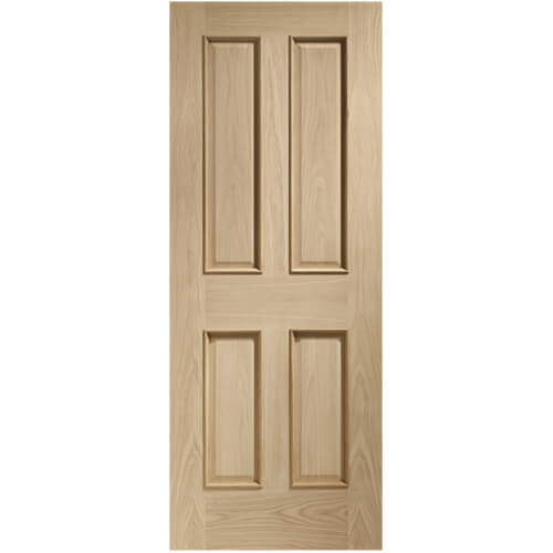 XL Joinery Victorian Clear Lacquer Oak 4-Panels Internal Door With Raised Moulding