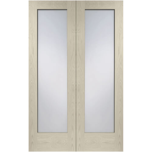 XL Joinery Pattern 10 Blanco Oak 2-Lites Glazed Internal Door Pair