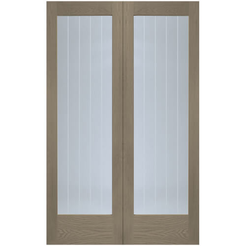 XL Joinery Suffolk Cappuccino Oak 2-Lites Internal Glazed Door Pair