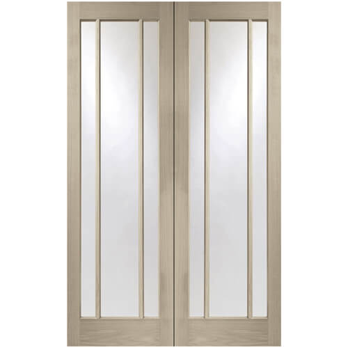 XL Joinery Worcester Crema Oak 6-Lites Internal Glazed Door Pair