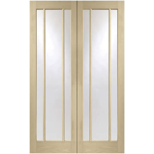 XL Joinery Worcester Latte Oak 6-Lites Internal Glazed Door Pair