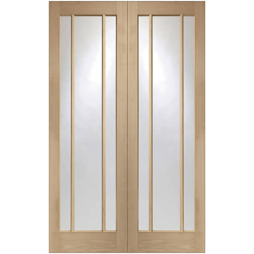 XL Joinery Worcester Clear Lacquer Oak 6-Lites Internal Glazed Door Pair