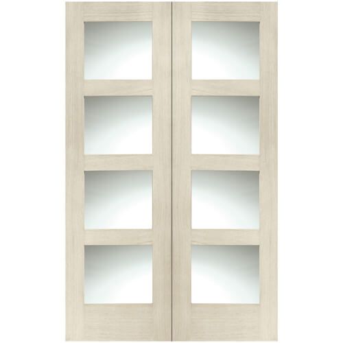 XL Joinery Severo Blanco Oak 8-Lites Internal Glazed Door Pair