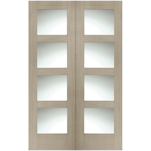 XL Joinery Severo Crema Oak 8-Lites Internal Glazed Door Pair