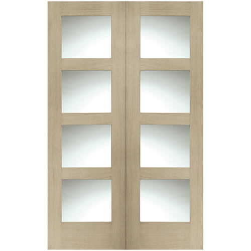 XL Joinery Severo Latte Oak 8-Lites Internal Glazed Door Pair