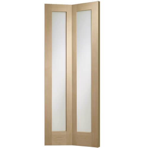 XL Joinery Pattern 10 Clear Lacquer Oak 2-Lites Internal Bi-Fold Glazed Door