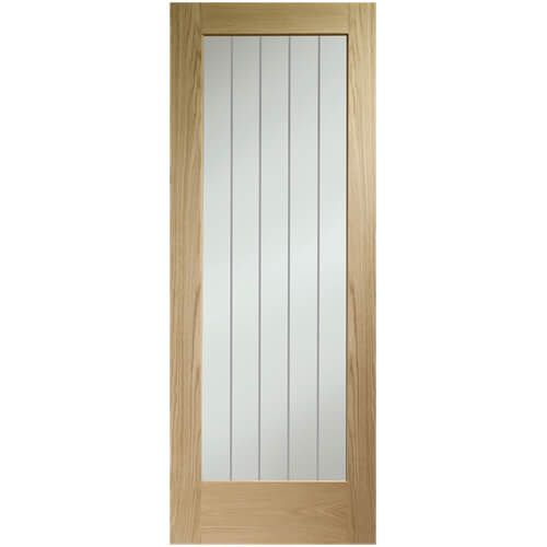 XL Joinery Suffolk P10 Un-Finished Oak 1-Lite Internal Clear Etched Glazed Fire Door