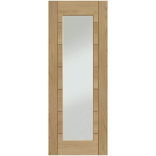 XL Joinery Palmero Original Un-Finished Oak 7-Panels 1-Lite Internal Glazed Fire Door