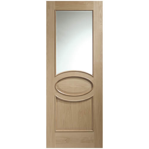 XL Joinery Calabria Clear Lacquer Oak 2-Panels 1-Lite Internal Glazed Door