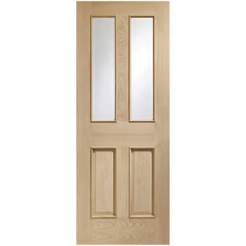 XL Joinery Malton Clear Lacquer Oak 2-Panels 2-Lites Internal Glazed Door