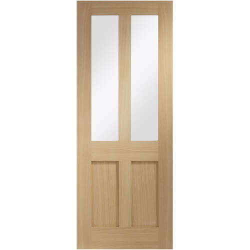 XL Joinery Malton Shaker Clear Lacquer Oak 2-Panels 2-Lites Internal Glazed Door