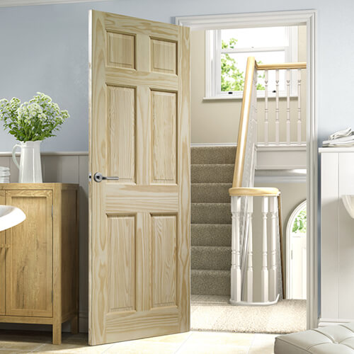 XL Joinery Colonial Un-Finished Clear Pine 6-Panels Internal Door