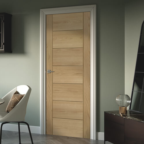 XL Joinery Palermo Essential Pre-Finished Oak 7-Panels Internal Door