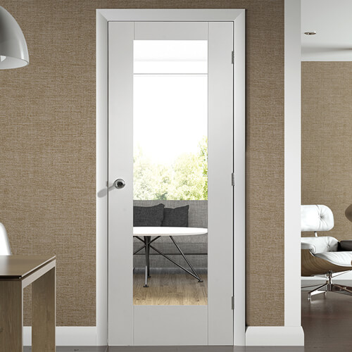 XL Joinery Pattern 10 White Primed 1-Lite Internal Glazed Door