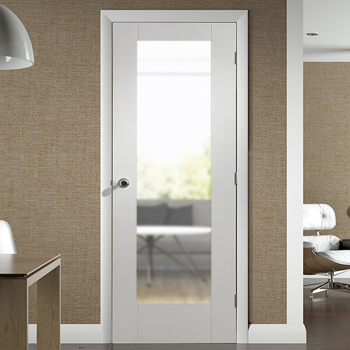 XL Joinery Pattern 10 White Primed 1-Lite Internal Obscure Glazed Door