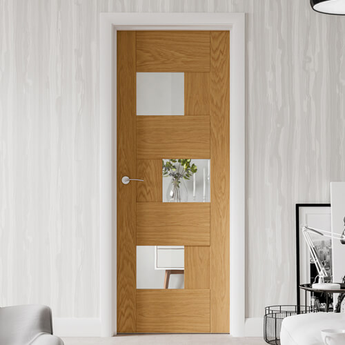 XL Joinery Perugia Pre-Finished Oak 3-Lites Internal Glazed Door