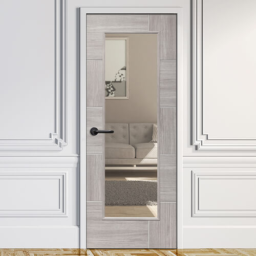 XL Joinery Ravenna White Grey Laminate Internal Glazed Door
