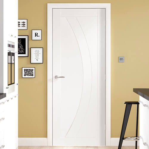 XL Joinery Salerno White Primed 3-Panels Internal Door