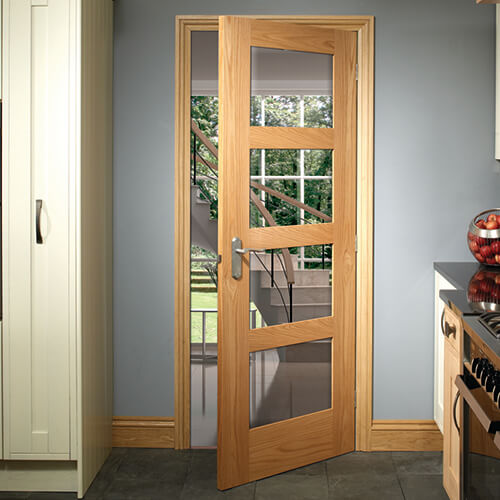 XL Joinery Severo Pre-Finished Oak 4-Lites Internal Glazed Door