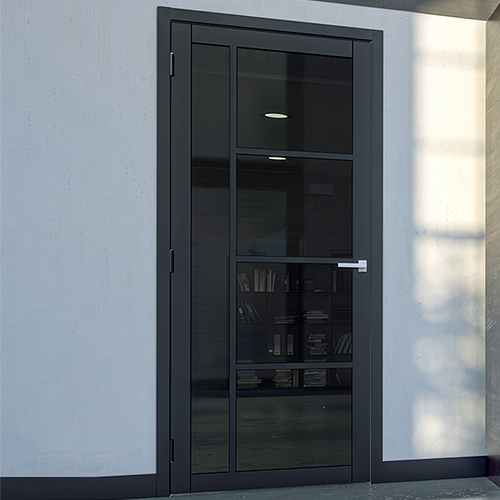 Deanta Brixton Pre-Finished Black 5-Lites Internal Tinted Glazed Door