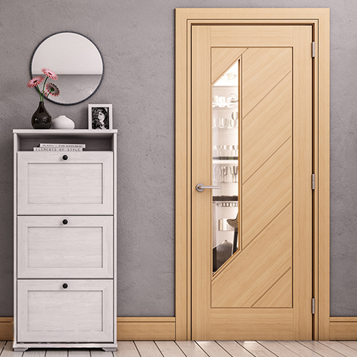 Deanta Torino Pre-Finished Oak 6-Panels 1-Lite Internal Glazed Door