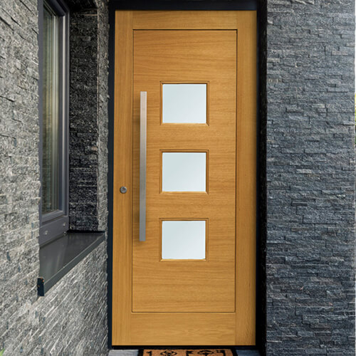 XL Joinery Turin Pre-Finished Oak 3-Lites External Obscure Glazed Door