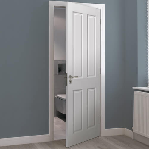 JB Kind Canterbury White Primed Smooth 4-Panels Internal Fire Door